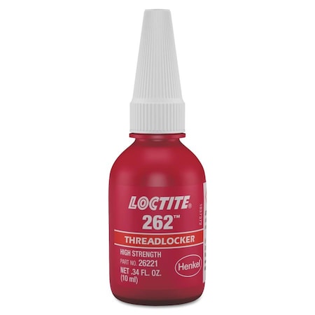 Loctite Thread Sealant, 262TM Threadlocker, Medium to High Strength 10 ml Bottle No 231926 LOC26221